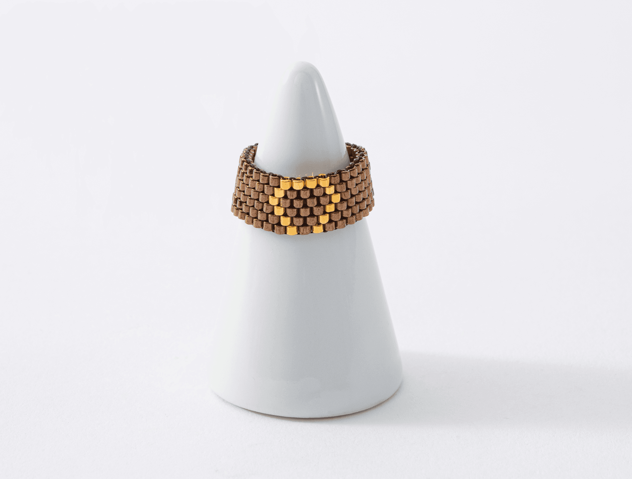 馬蹄柄ビーズリングBronze（みやび011-RNG-B）みやびシリーズ